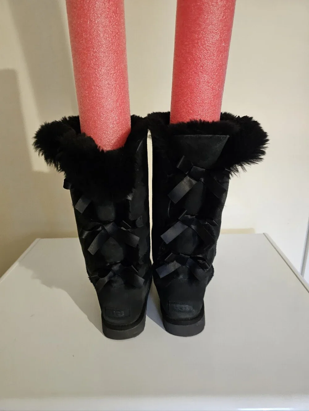 Ugg Black Tall Bailey Bows Boots - Women